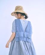 ハンドスモッキングコットンポプリン　2wayベスト